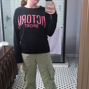 Victoria Sport L/G Black with Hot Pink Sweatshirt